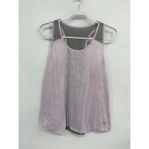 Balance Collection Sheer Burnout Purple Workout Tank Gray Back size Medium
